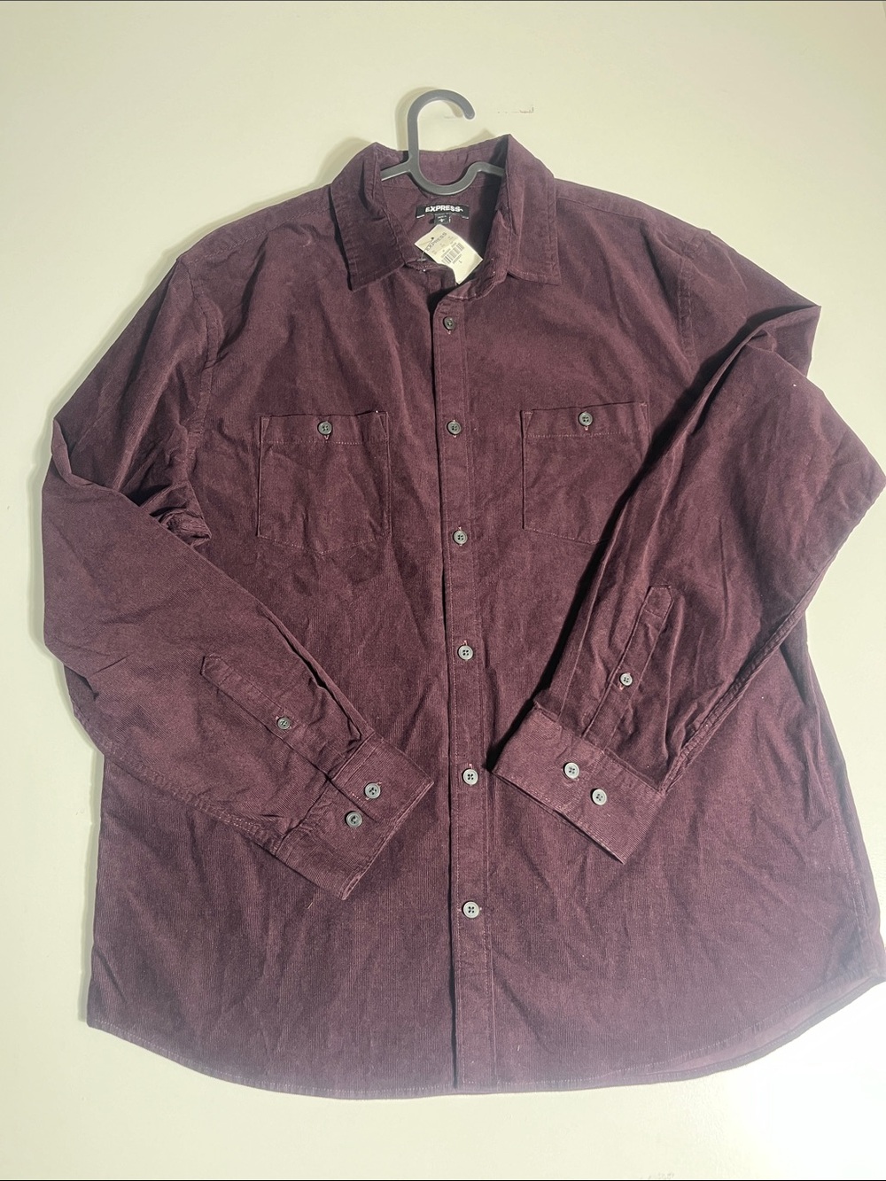 Express Corduroy Shirt in Deep Plum